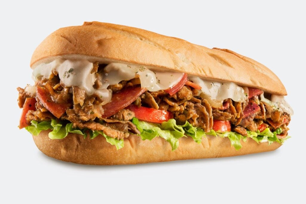 PEPPERONI CHEESESTEAK - USDA-Choice Steak, Pepperoni, Onions, Melted Provolone then topped with Lettuce, Tomato & Mayo.