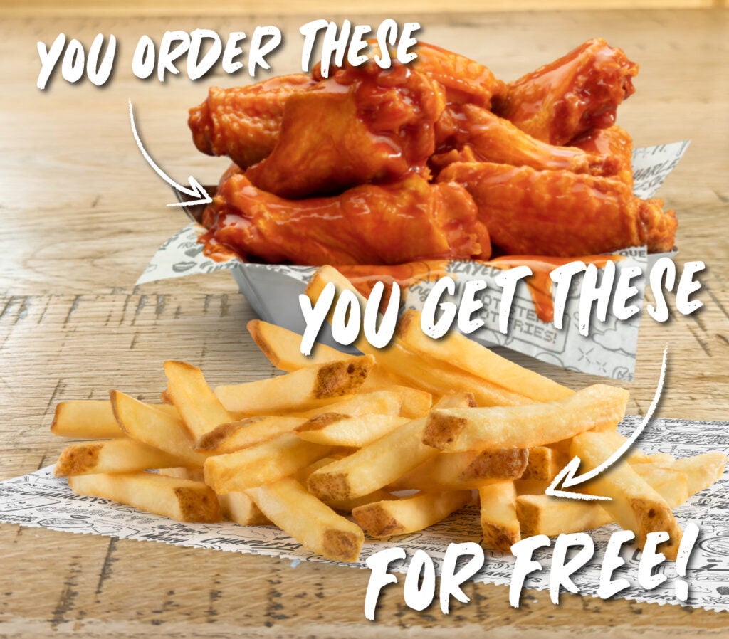 You order wings, you get fries for free