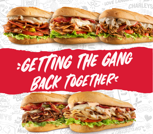 Getting the gang back together! hot shot Italians, turkey bacon club, pepperoni cheesesteak, prime BBQ Jalapeno, and bacon chipotle sandwiches.