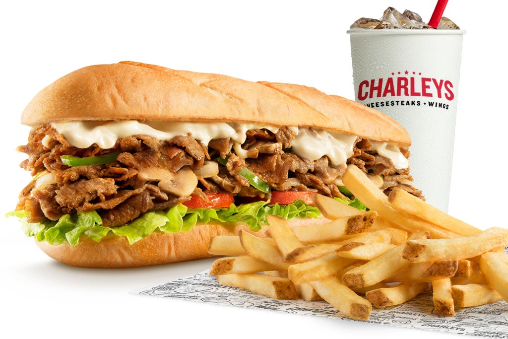 Charelys classic combo of a sandwich, drink and fries.